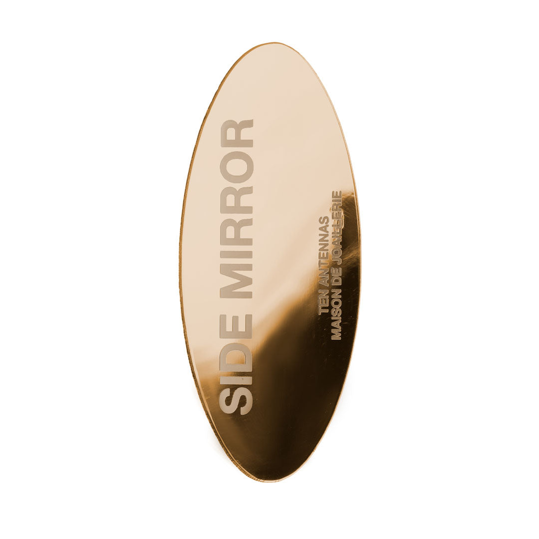 Le Miroir Ovale Gold Earring — oval mirror earring in gold-plated silver