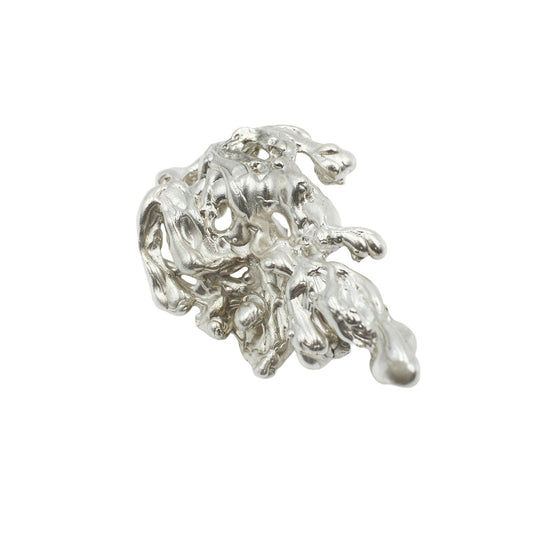 CSSE02 // Big Silver Melting Hybrid Ear Cuff / Earring