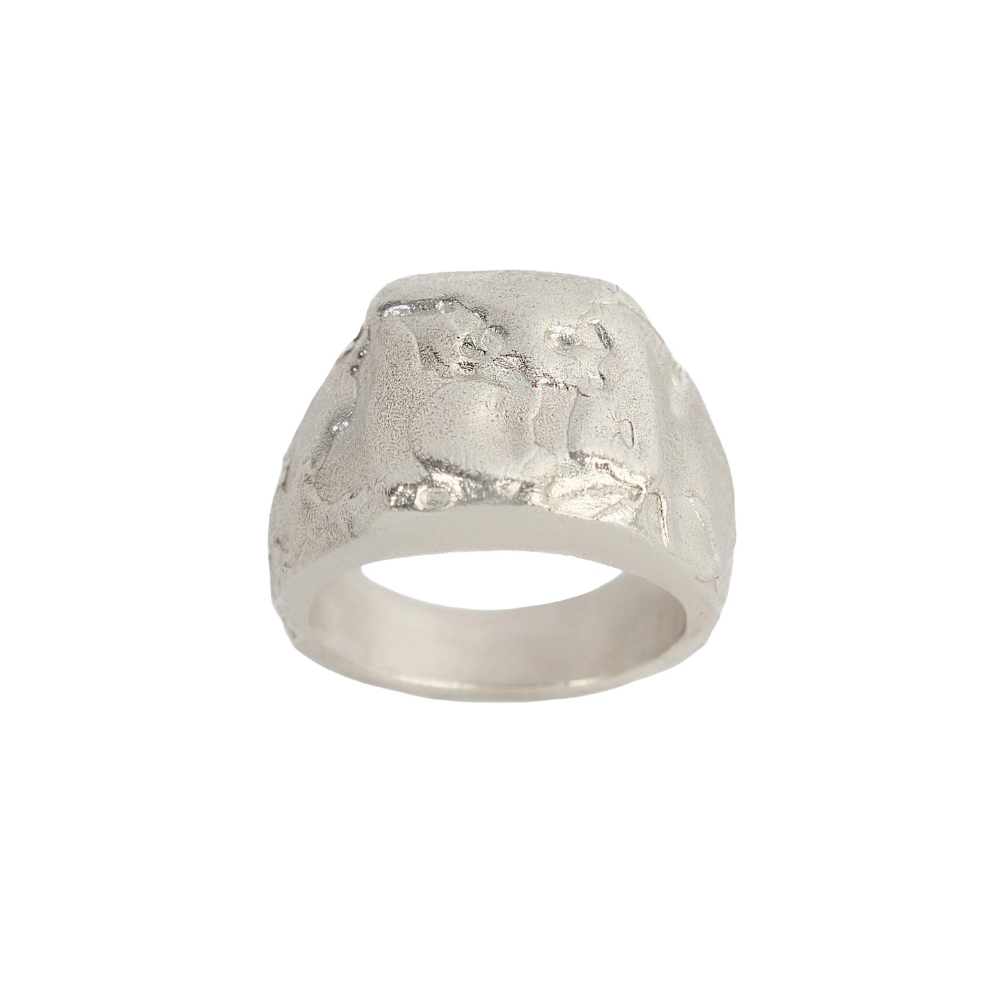 R7SS25 // Silver Matte Chunky Chevalier Ring Signet Ring