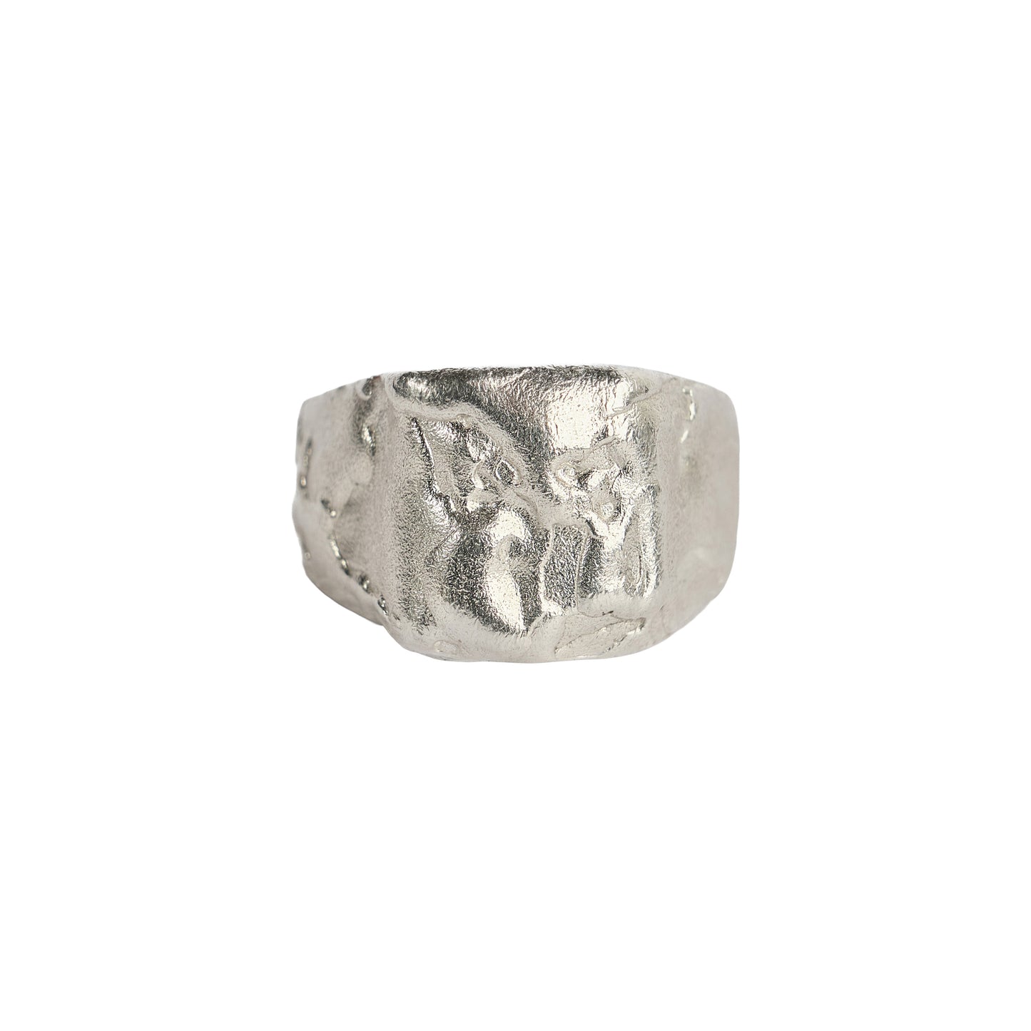 R7SS25 // Silver Matte Chunky Chevalier Ring Signet Ring