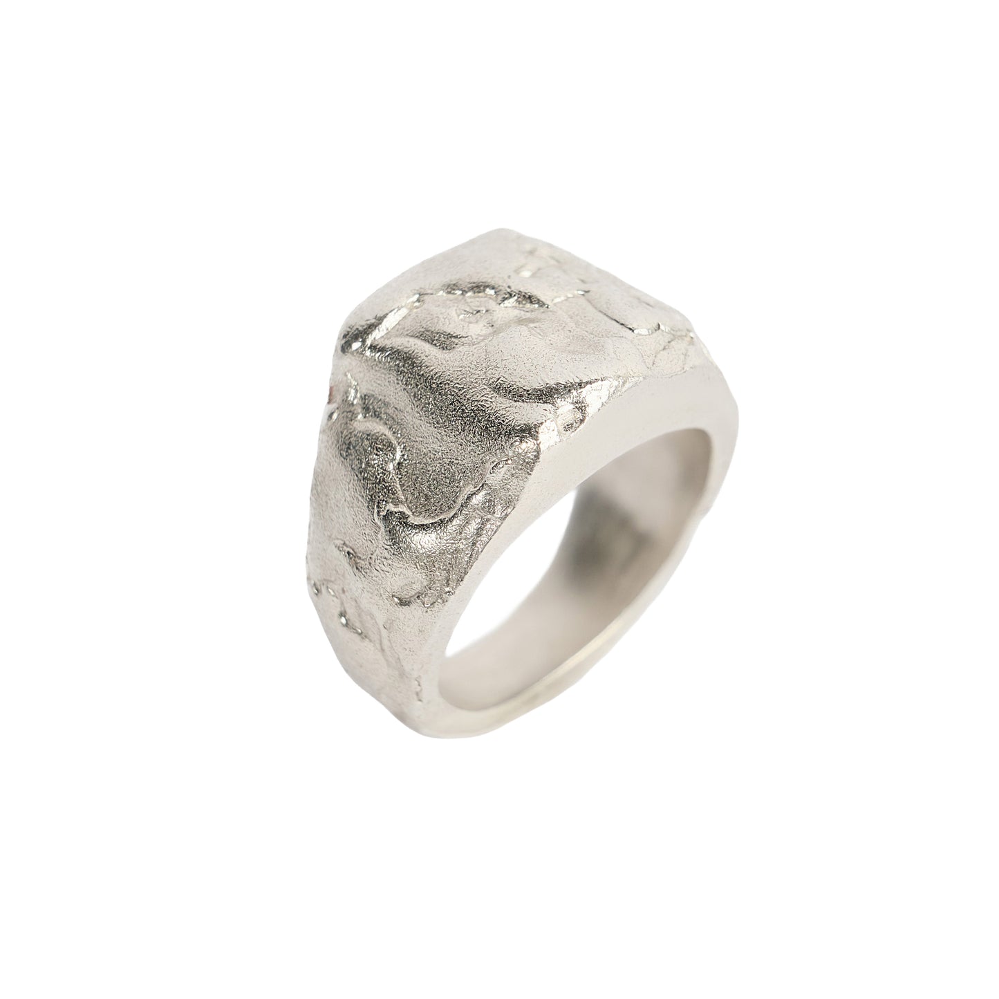R7SS25 // Silver Matte Chunky Chevalier Ring Signet Ring