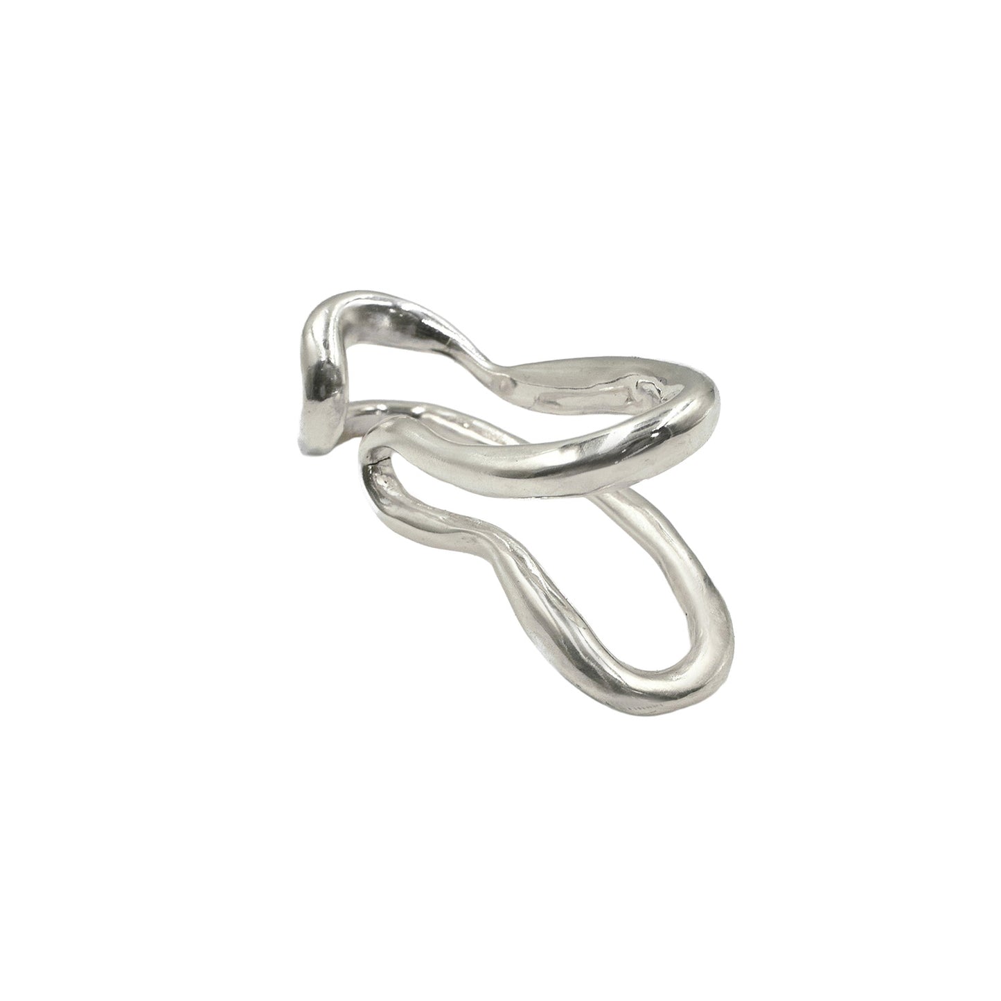 CSST05 // Ear cuff líquido abstracto plateado