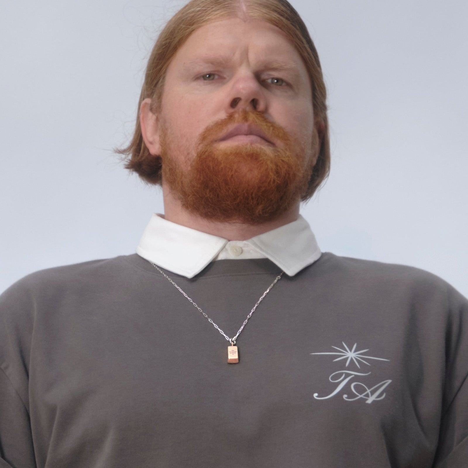 Chevalier Pendant #3 — Gold Plated Silver, engraved gold bar pendant