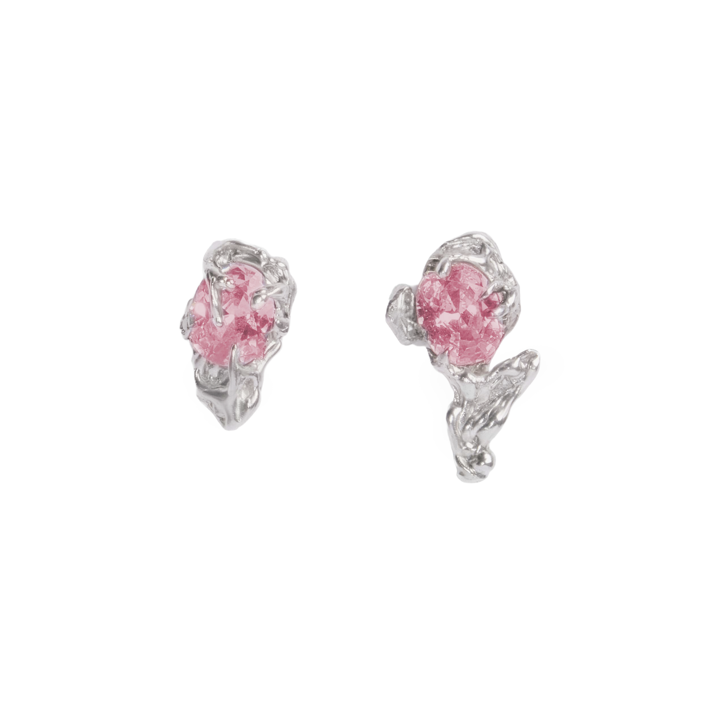 ESST04 // Twin Silver Earrings With Zirconia Stone