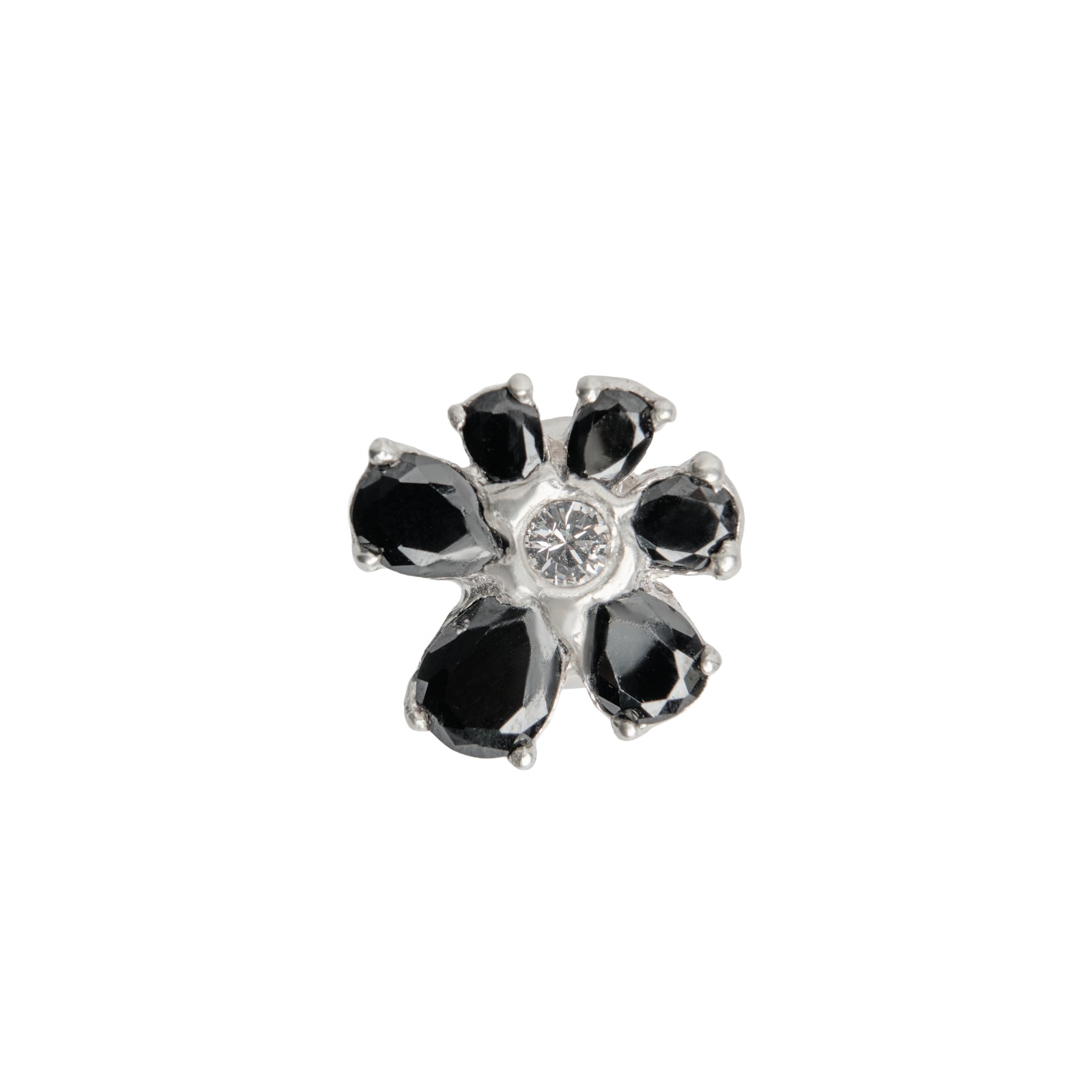 Fleur Brut Cuff — Silver, floral ear cuff, no piercing needed