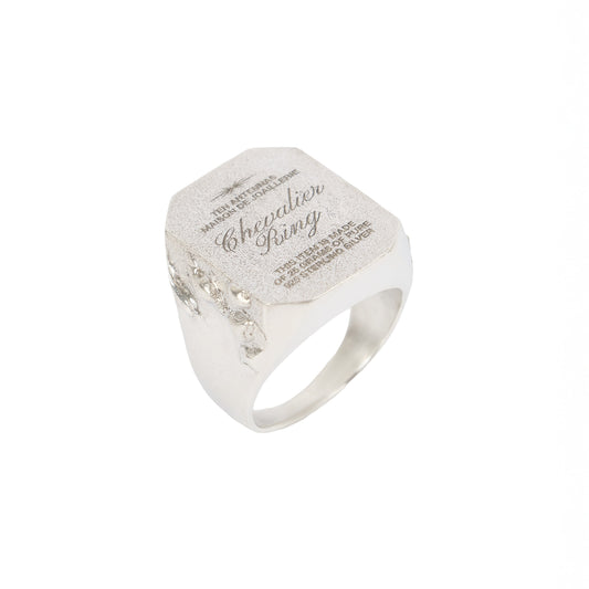 CR1 // Chevalier Ring #1 Giant Chunky Silver Signet Ring With Engraving