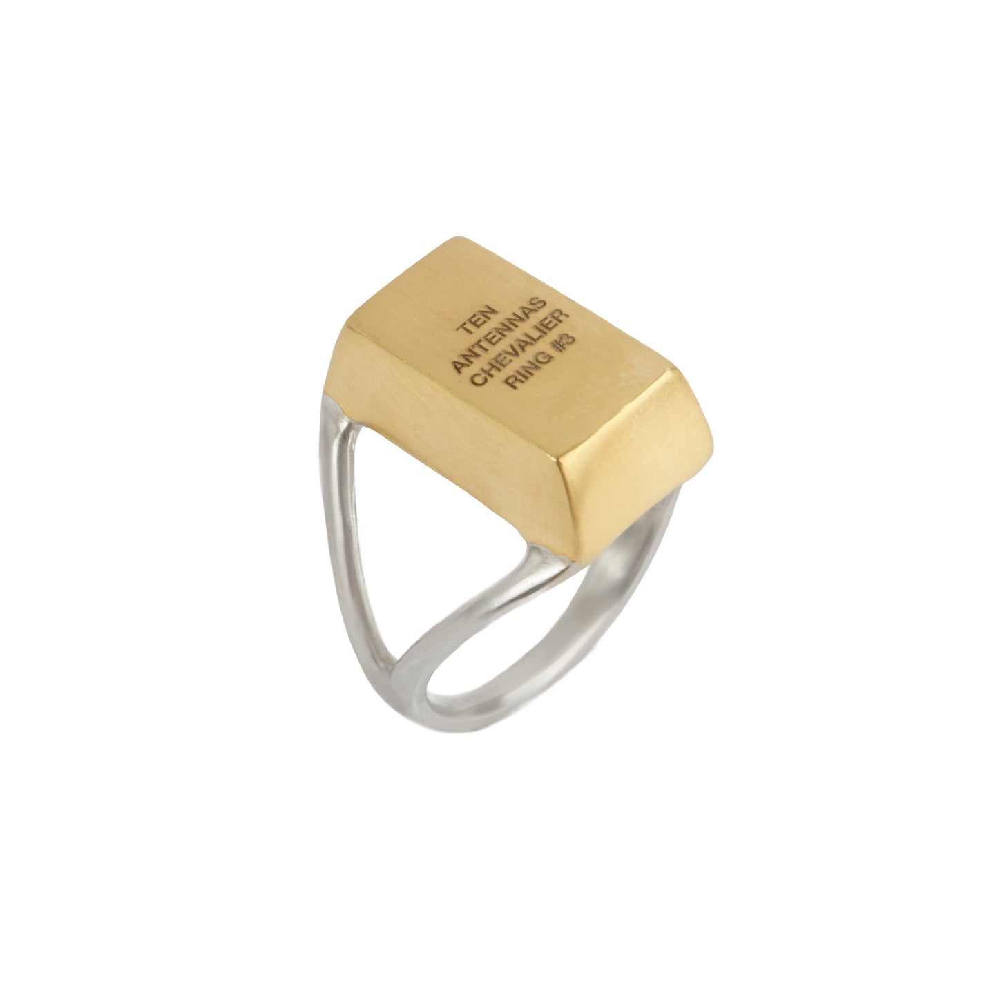 CR3 // Chevalier Ring #3 Giant Chunky Silver Signet Ring With A Gold Bullion