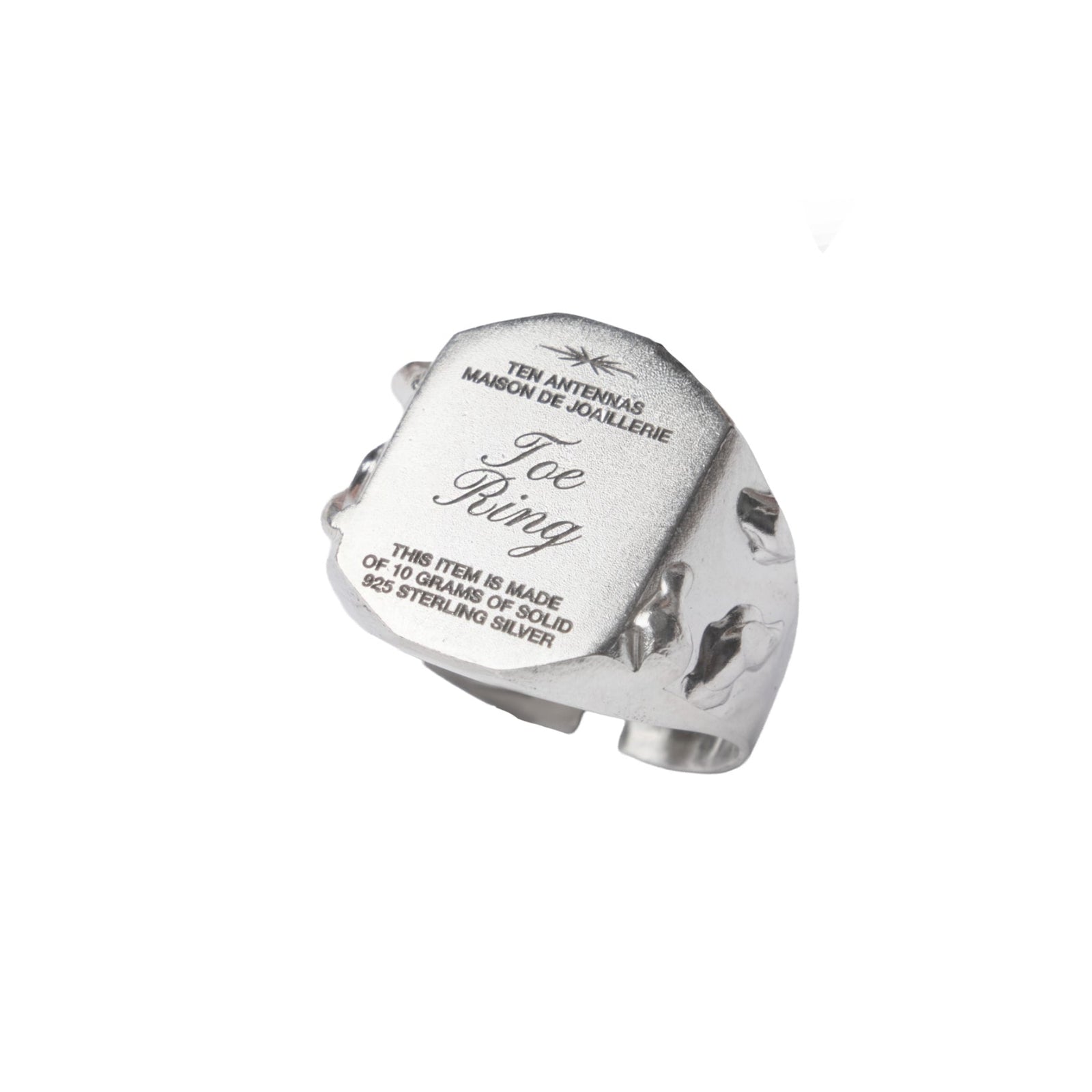 Chevalier Toe Ring — Silver, engraved sterling silver toe ring