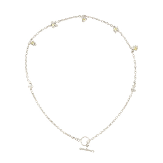N5SS25 // Little Flowers Silver Necklace With Toggle Clasp