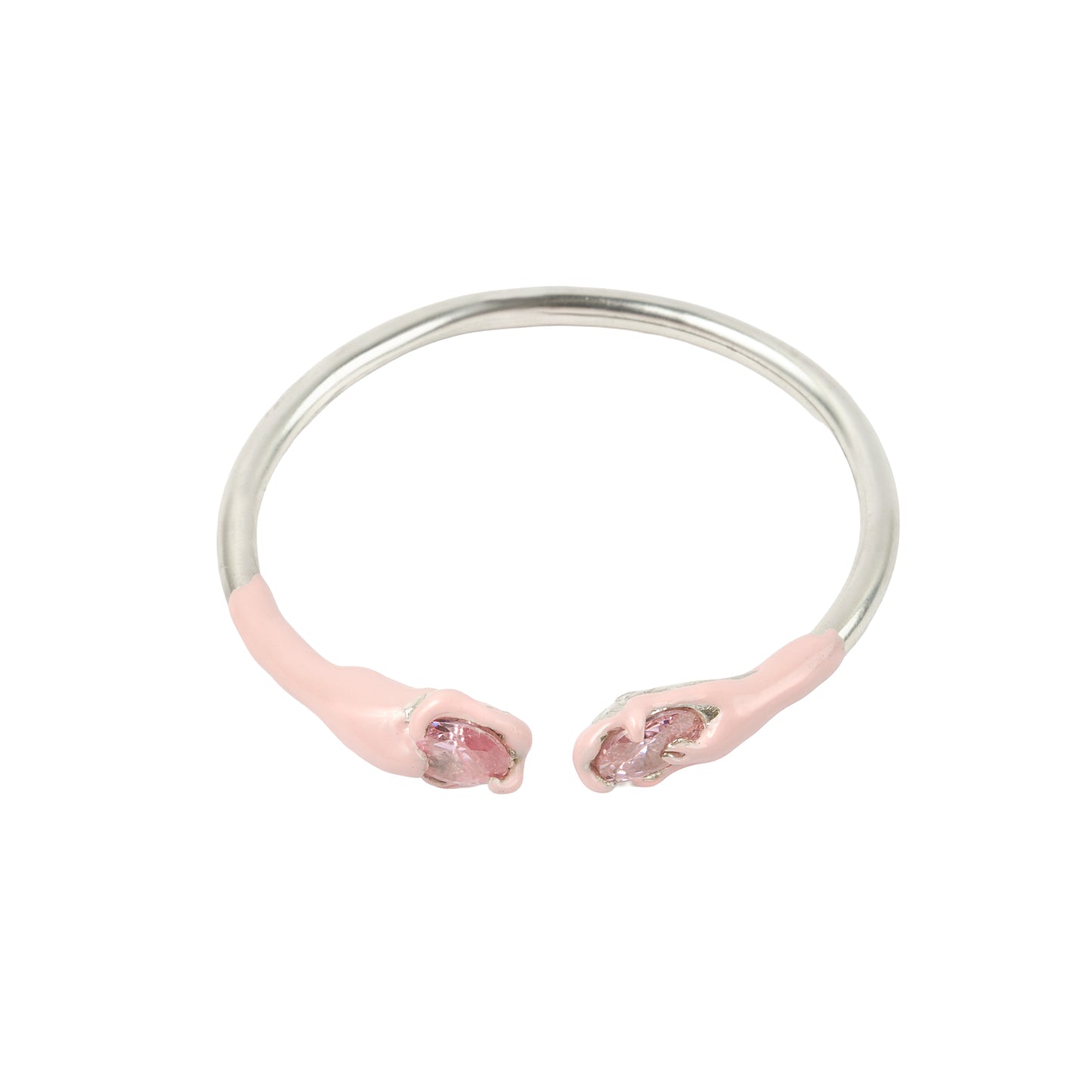 BE6SS25 // Enameled Silver Bracelet With Zirconia Stones