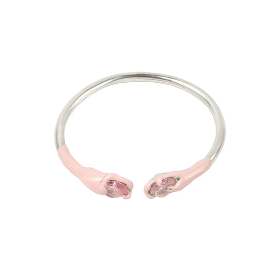 BE6SS25 // Enameled Silver Bracelet With Zirconia Stones