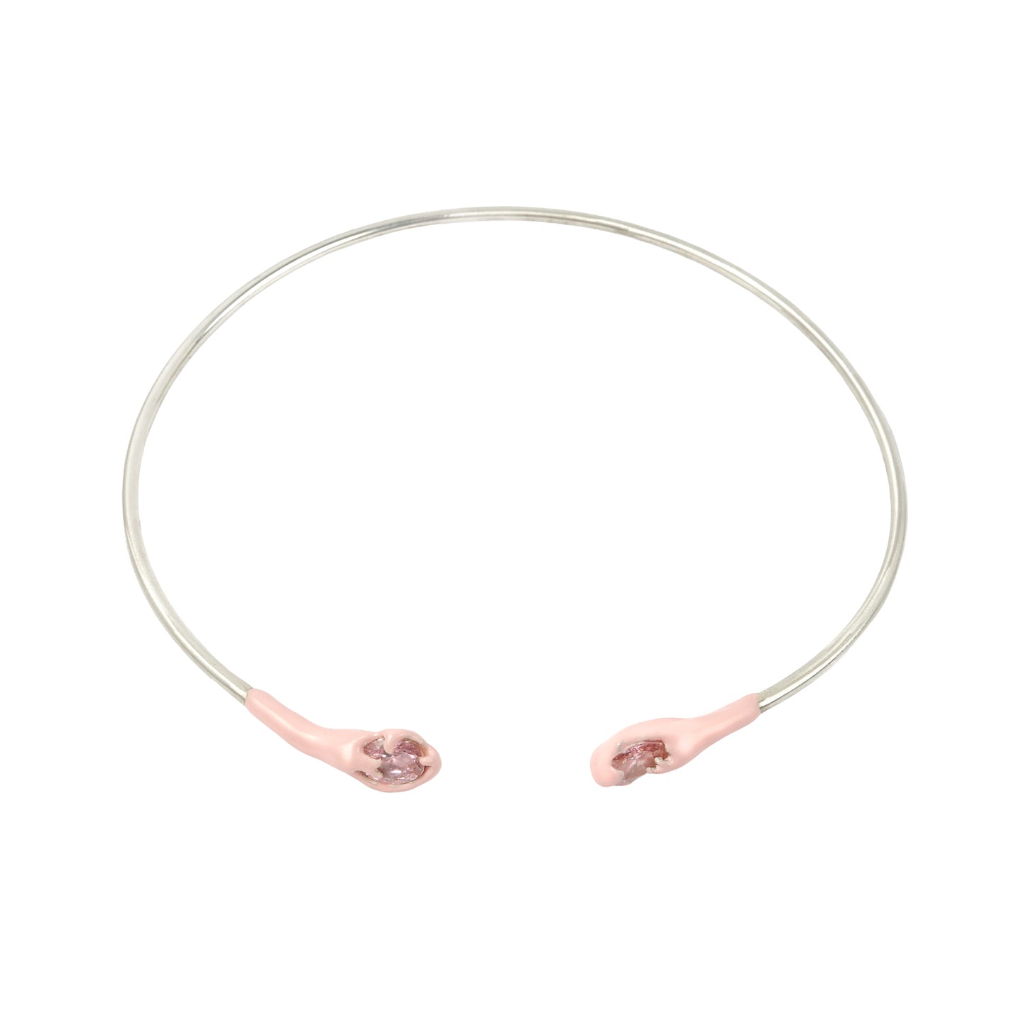 NE6SS25 // Enameled Necklace With Zirconia Stones