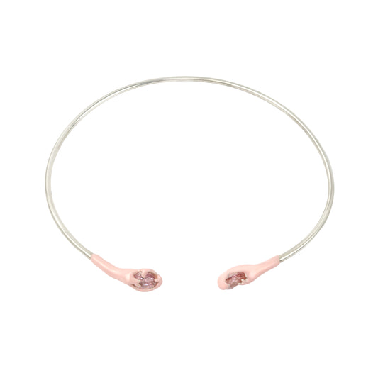 NE6SS25 // Enameled Necklace With Zirconia Stones