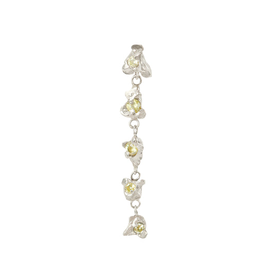 E2SS25 // Little Flowers Silver Dangle Earring With Stones