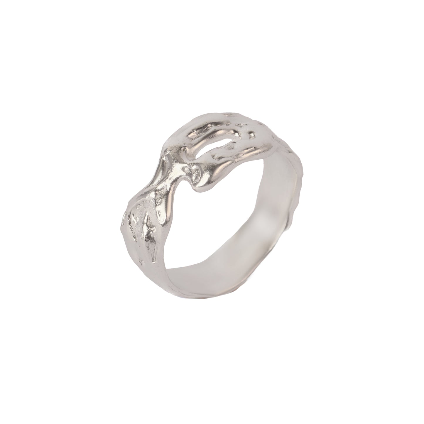 RSST13 // Unisex silver ring with a hole