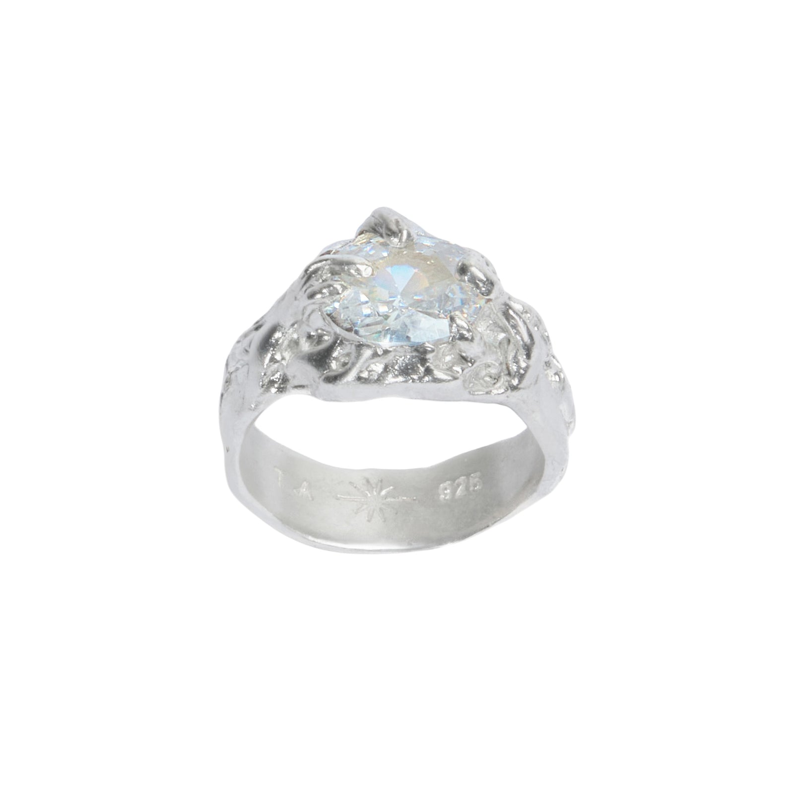 Tentacule Ring — Silver, Snow White zirconia