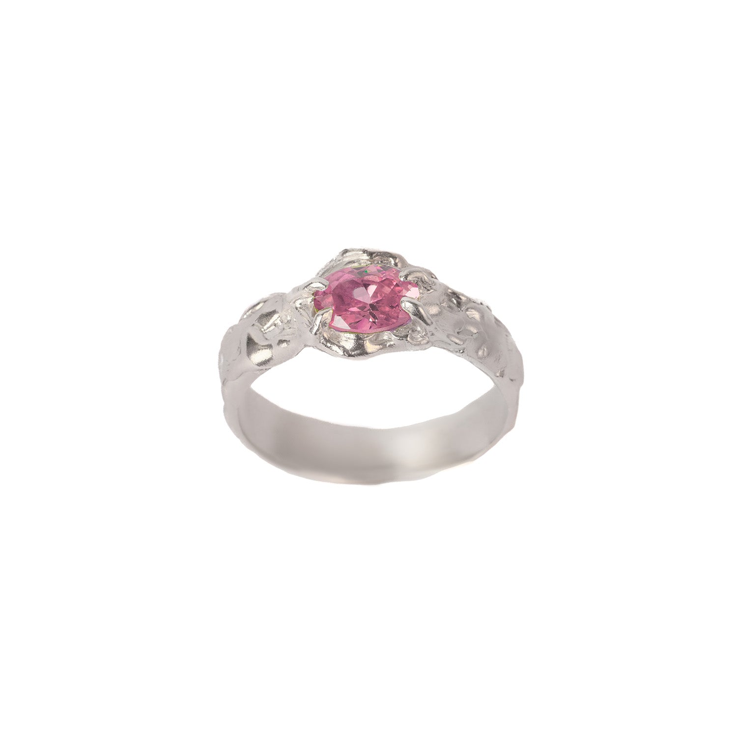 Petit Tentacule Ring — Silver, Dusty Pink zirconia