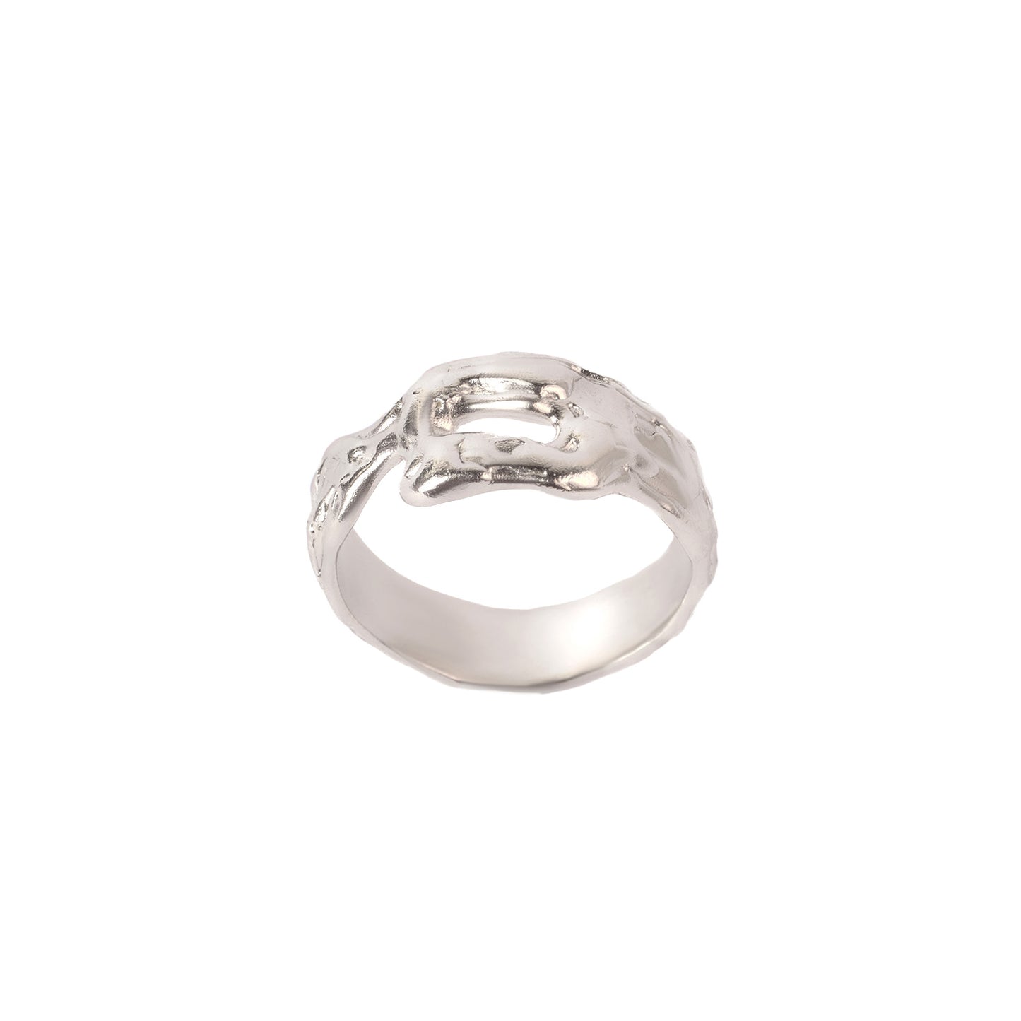 RSST13 // Unisex silver ring with a hole