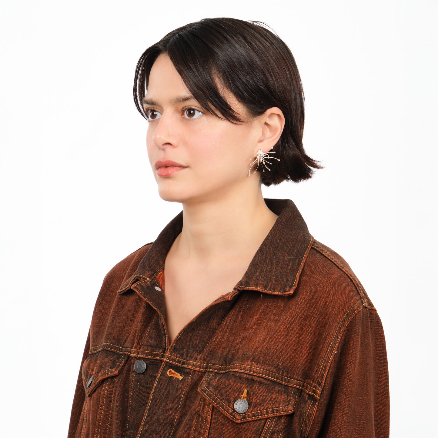 ESST05 // Silver Seaweed Earrings Ten Antennas