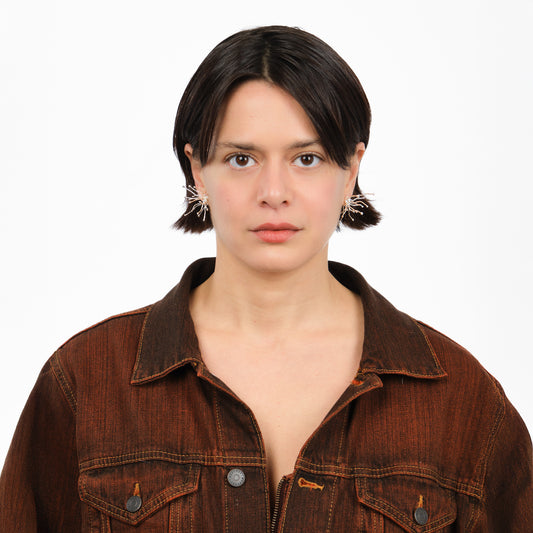 ESST05 // Silver Seaweed Earrings