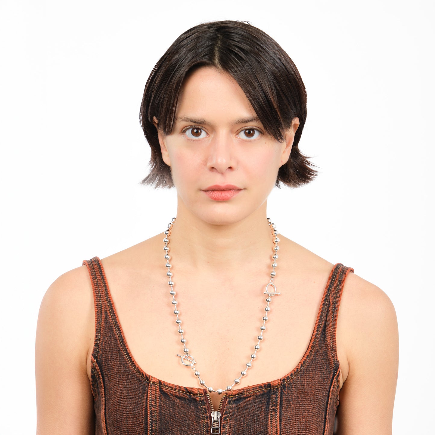 NBSST01B // Modular silver giant marbles unisex necklace and bracelet Ten Antennas