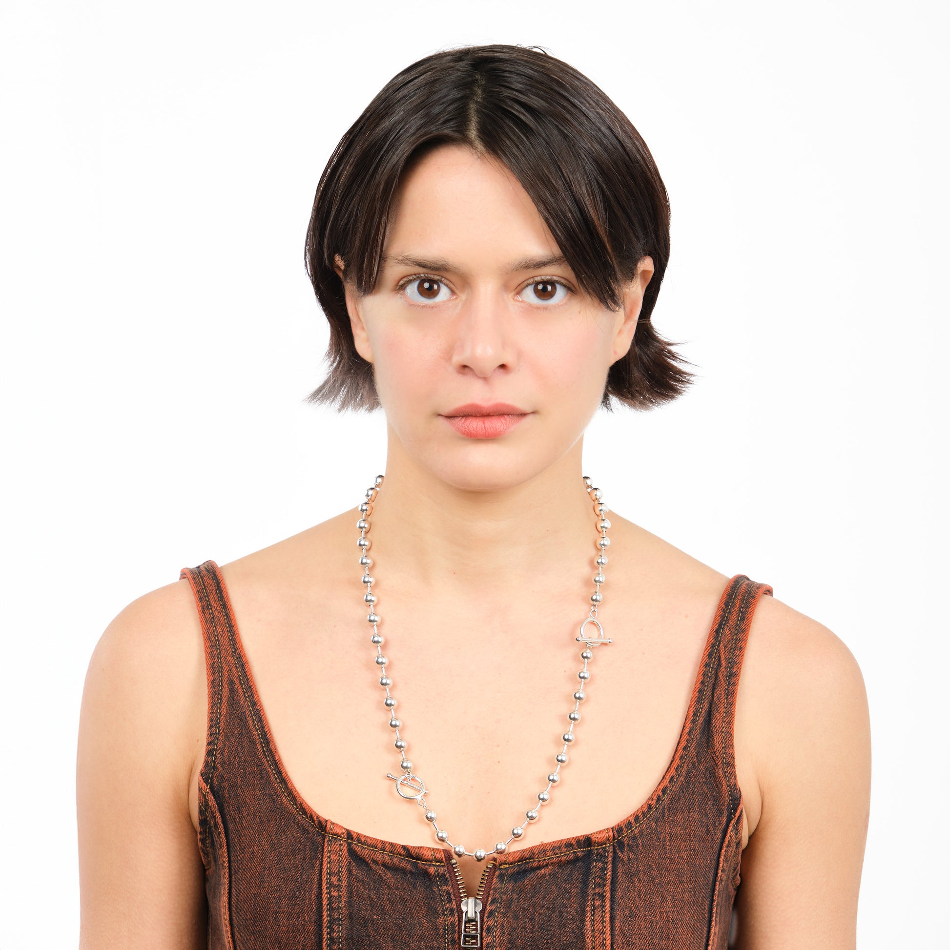 NBSST01B //  Modular silver giant marbles unisex necklace and bracelet Ten Antennas