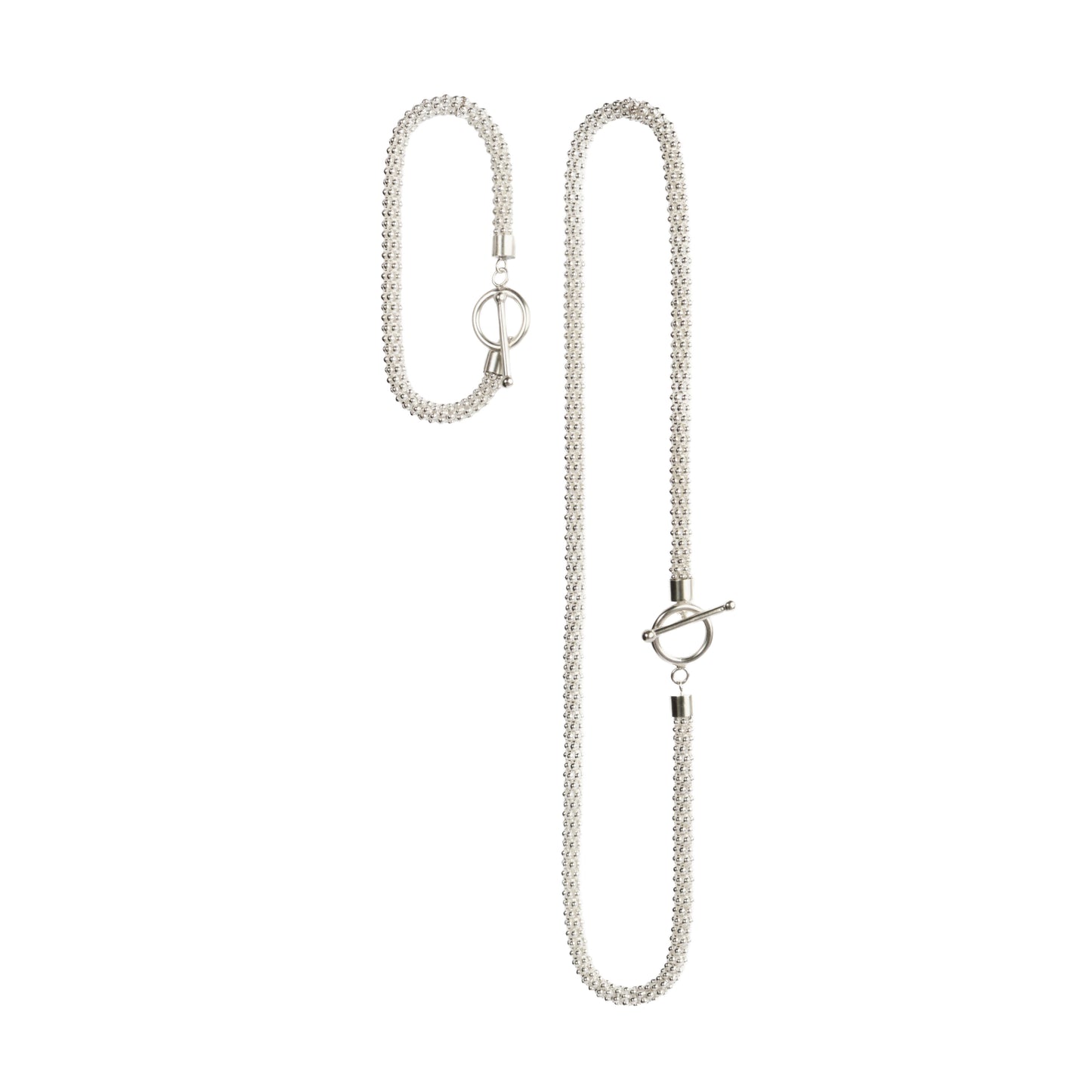 NBSST04 // Modular set of toggle clasp silver necklace and bracelet