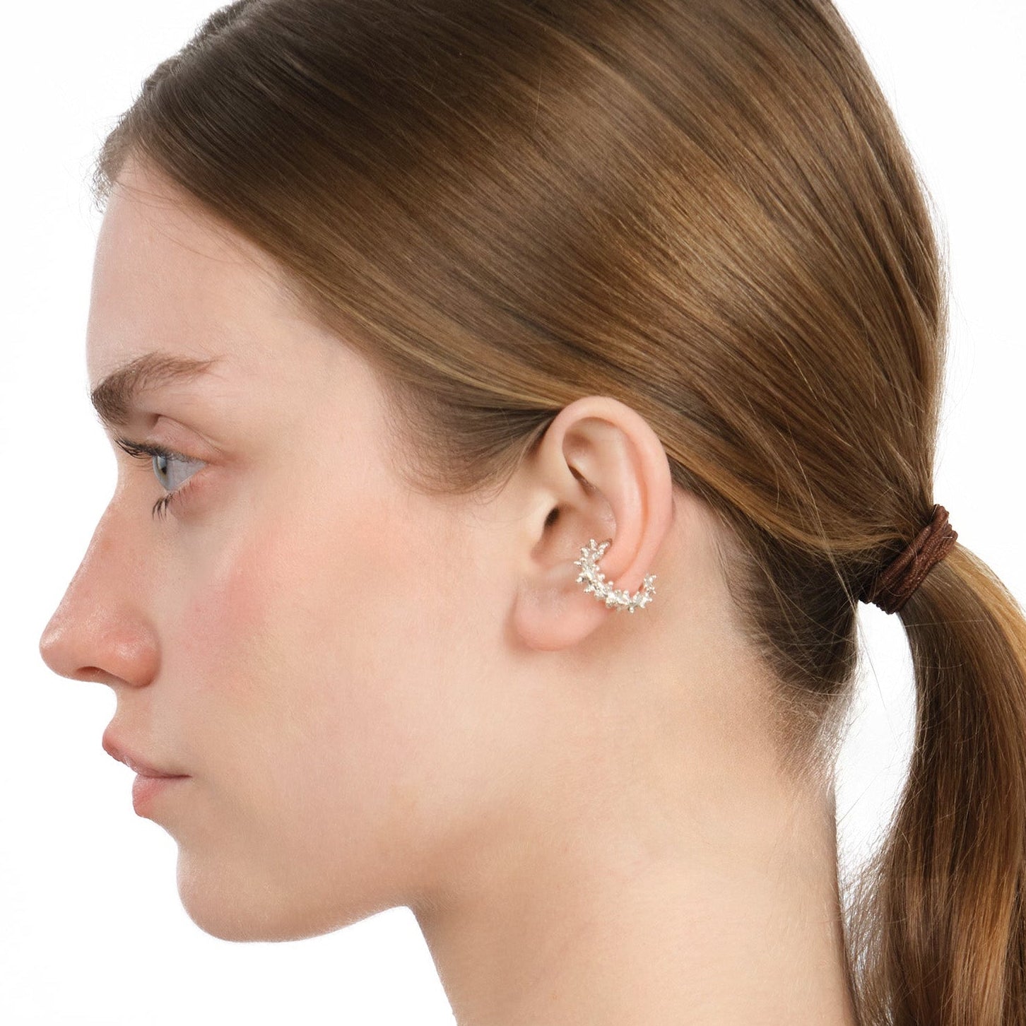 Mini Bubbles Ear Cuff — sterling silver ear cuff with bubble texture, no piercing needed