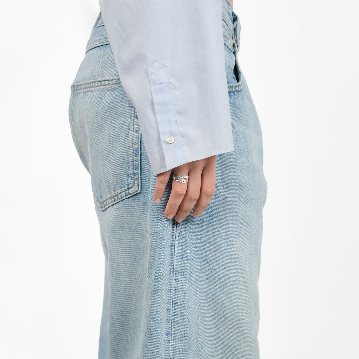 RSST13 // Unisex silver ring with a hole