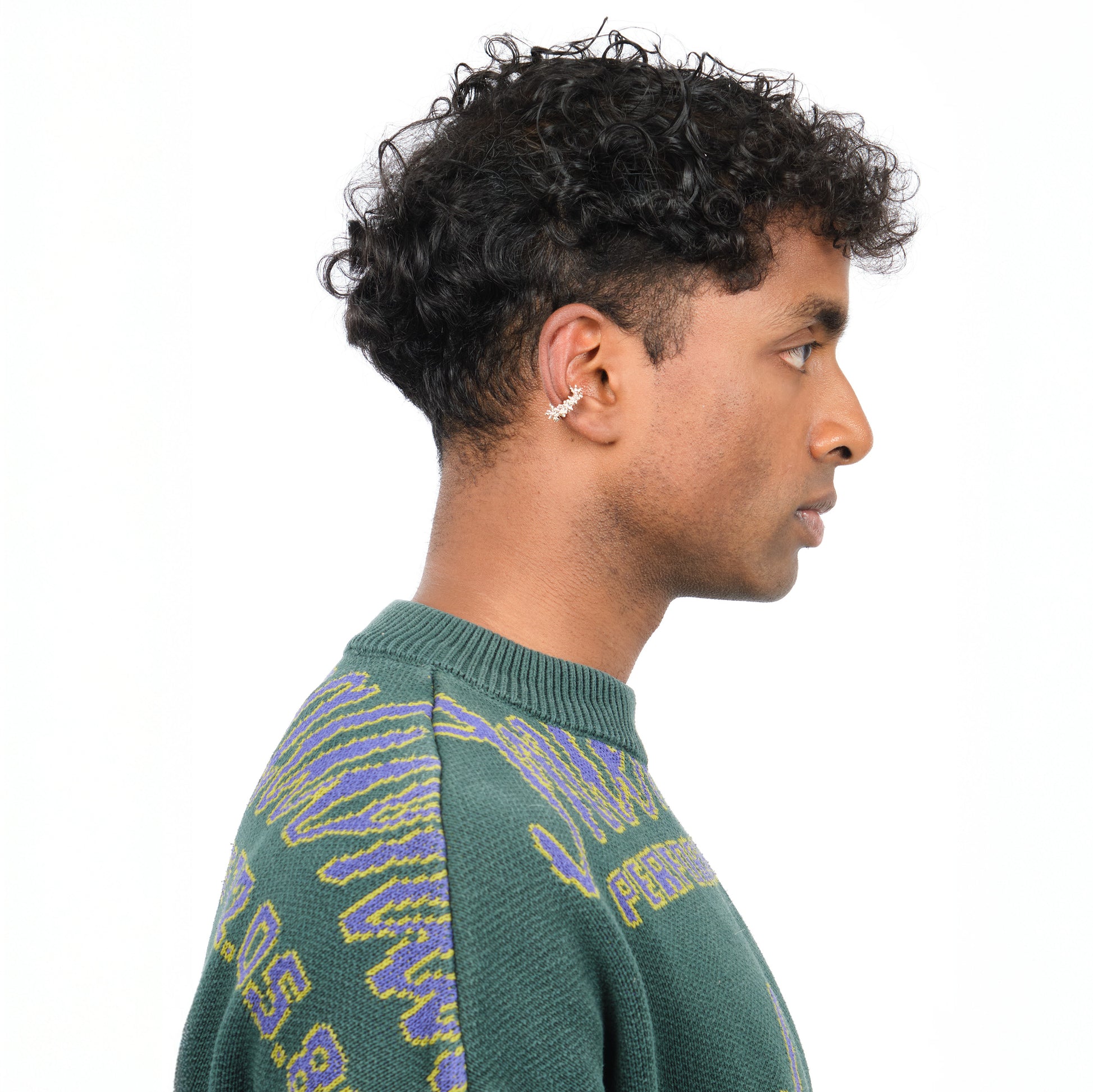 CSST01 // Silver sparkling ear cuff with bubbles Ten Antennas
