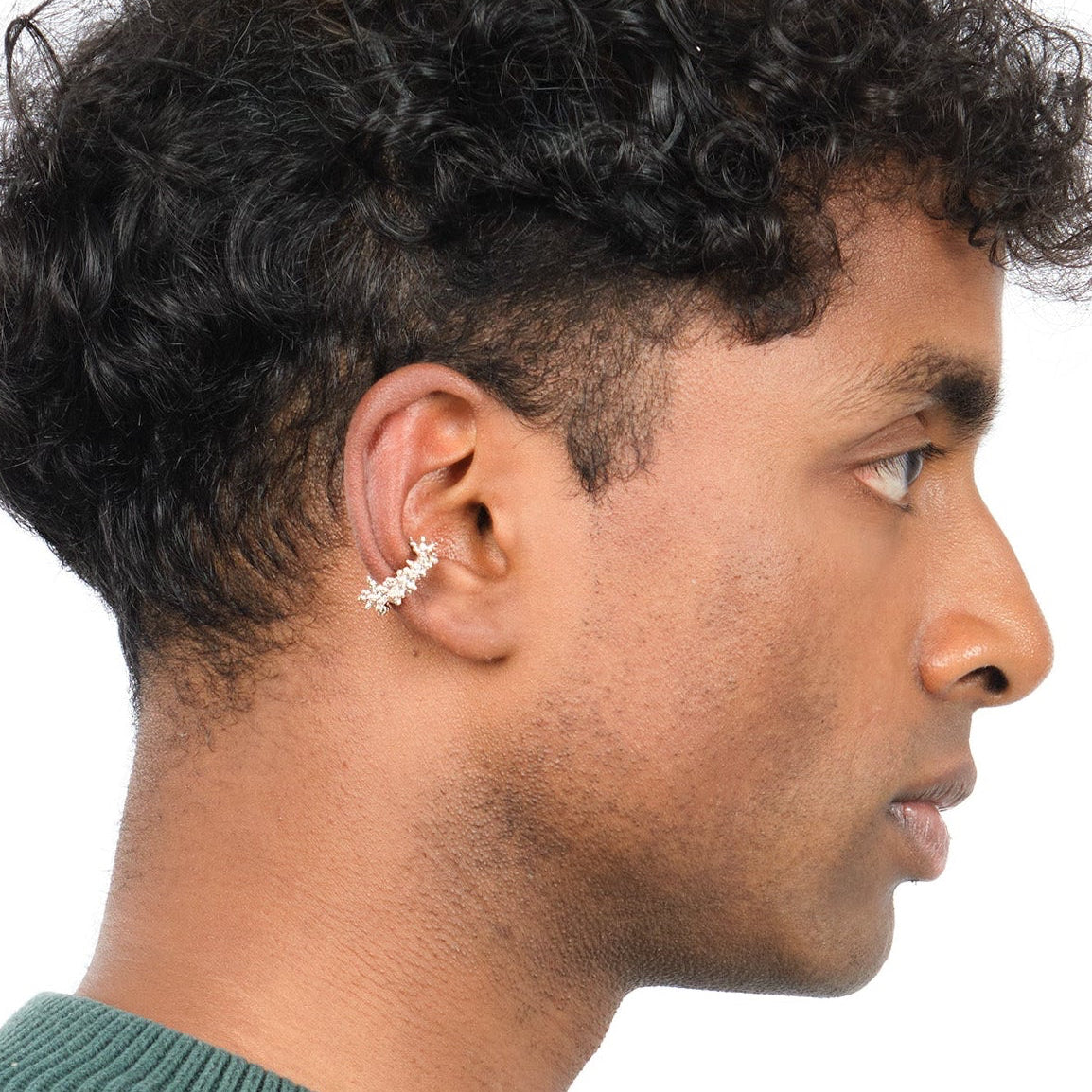 Mini Bubbles Ear Cuff — sterling silver ear cuff with bubble texture, no piercing needed