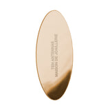 Le Miroir Ovale Gold Earring — oval mirror earring in gold-plated silver, worn on ear