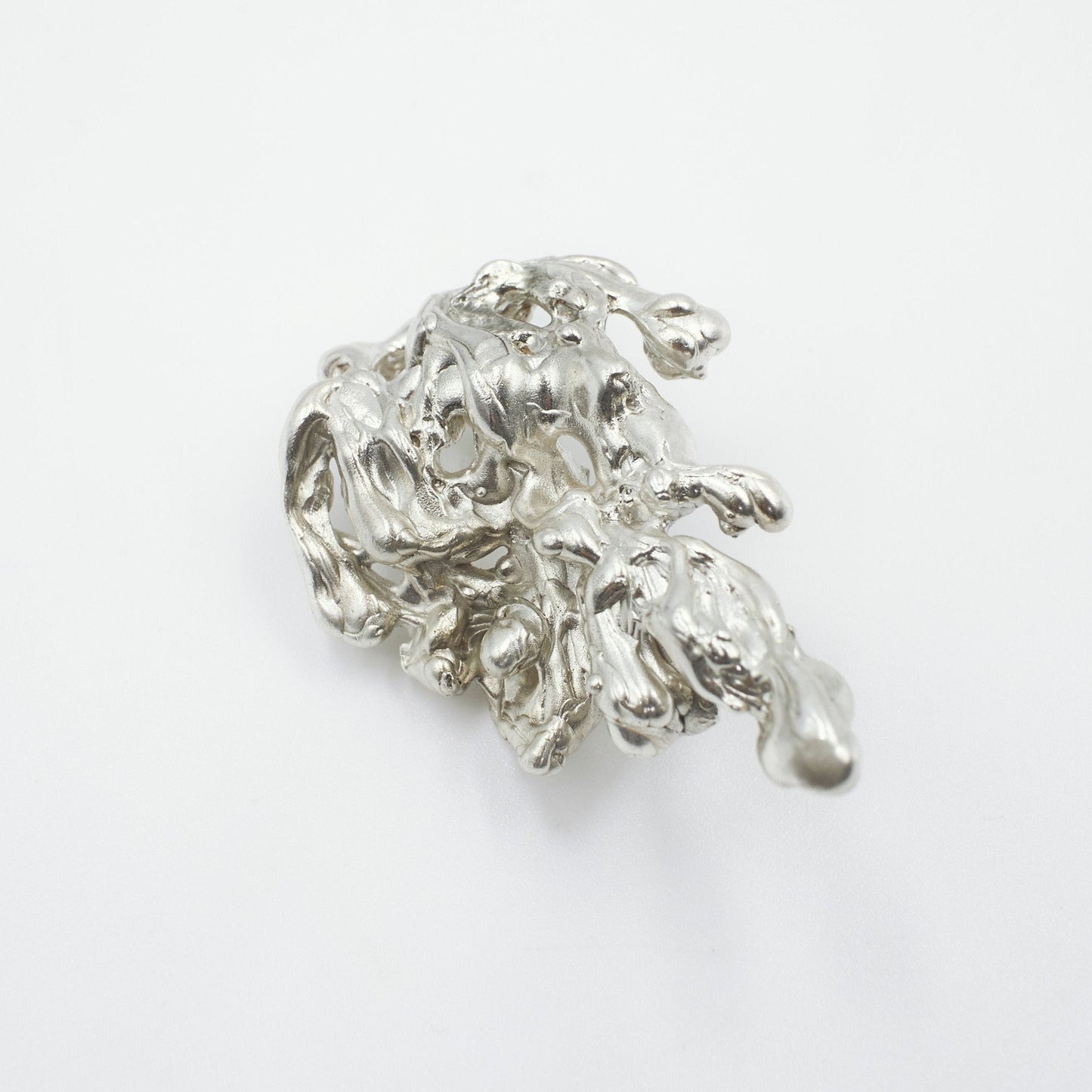 CSSE02 // Big Silver Melting Hybrid Ear Cuff / Earring Ten Antennas