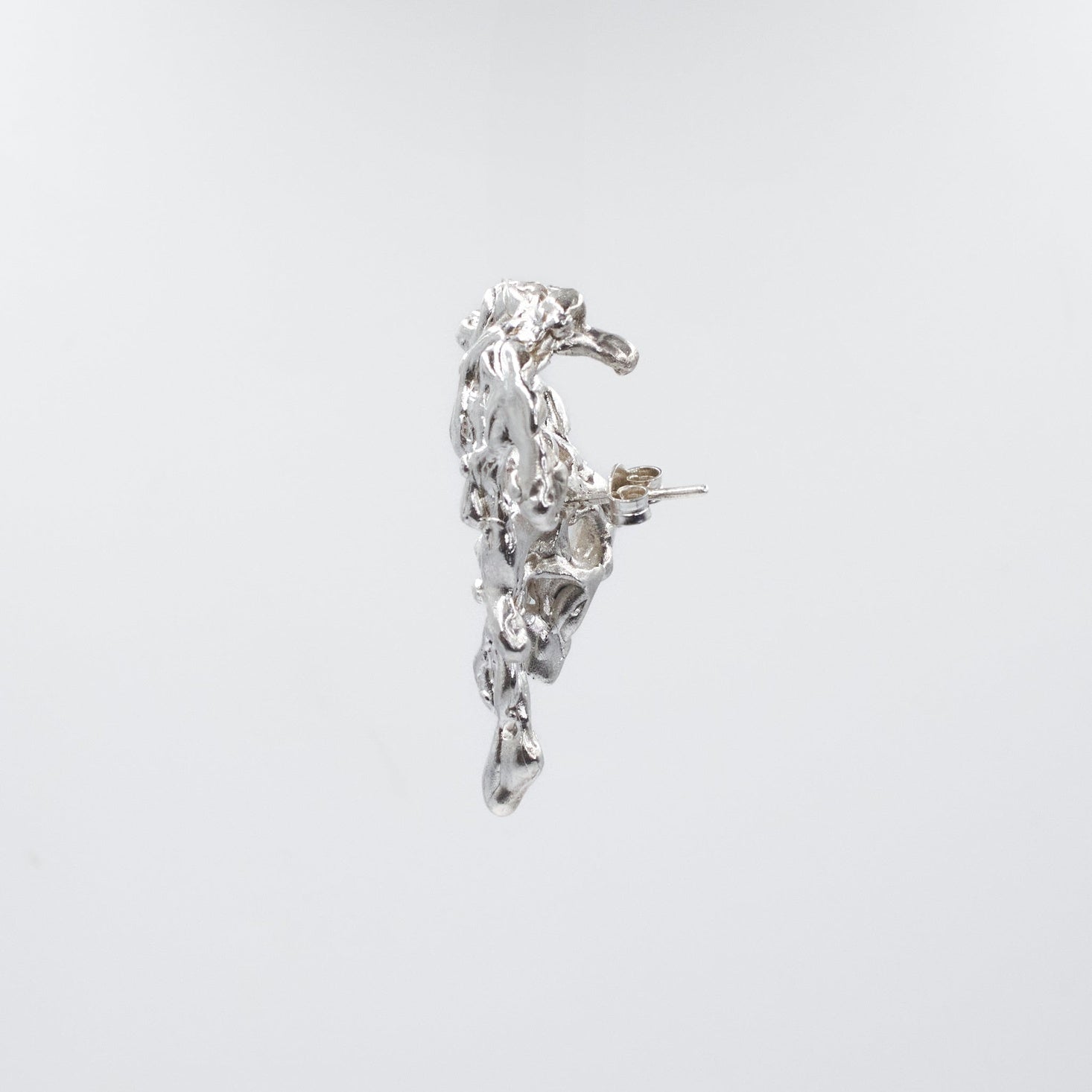 CSSE02 // Big Silver Melting Hybrid Ear Cuff / Earring Ten Antennas
