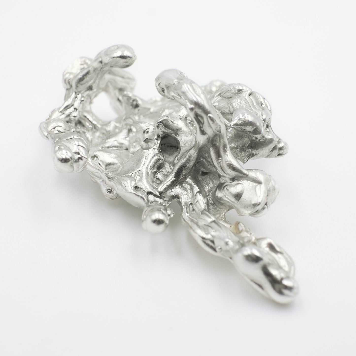 CSSE02 // Big Silver Melting Hybrid Ear Cuff / Earring Ten Antennas