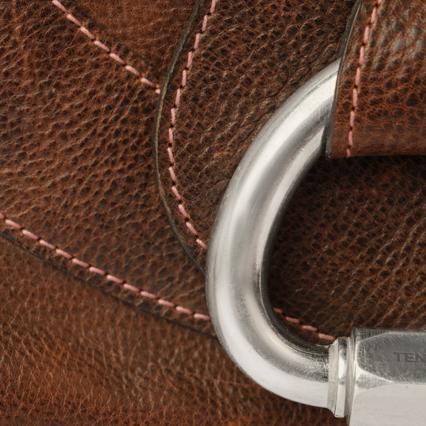 Bag N1 Brown // Refurbished natural leather handmade cowboy bag with a caribiner Ten Antennas