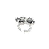 Fleur Brut Cuff — Silver, floral ear cuff, no piercing needed
