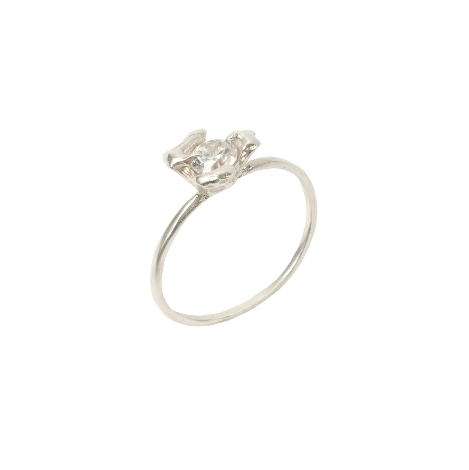 Fleurlette Ring — Silver, delicate flower ring with zirconia