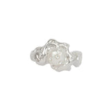 Perla Ring — Silver, freshwater pearl set with Swarovski crystals