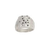 À Points Signet Ring — Silver, engraved sterling silver signet