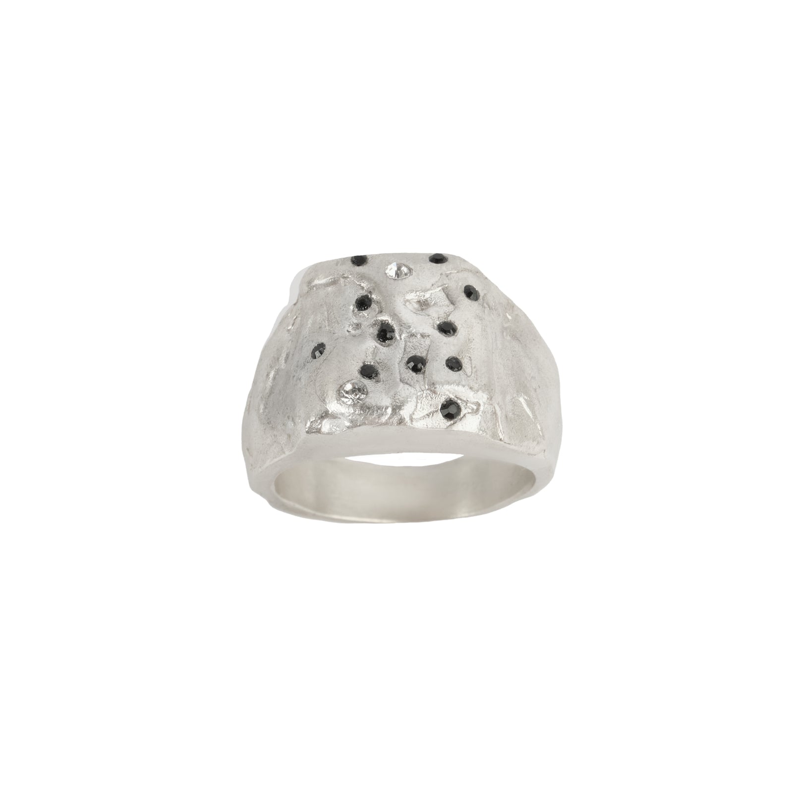 À Points Signet Ring — Silver, engraved sterling silver signet