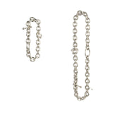 Percé Duo Chain Set — modular sterling silver chain necklace and bracelet with piercing, unisex