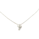 Fleurlette Pendant — Silver, delicate flower pendant with zirconia