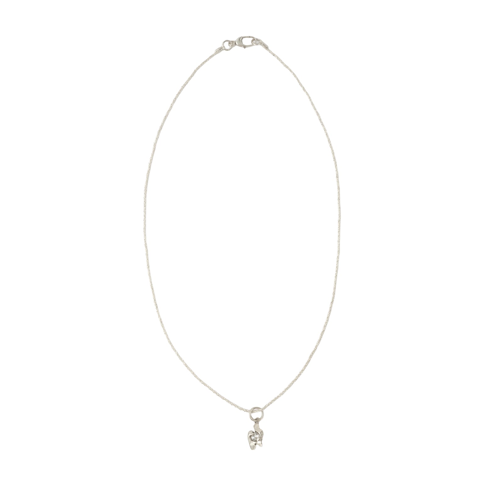 Fleurlette Pendant — Silver, delicate flower pendant with zirconia