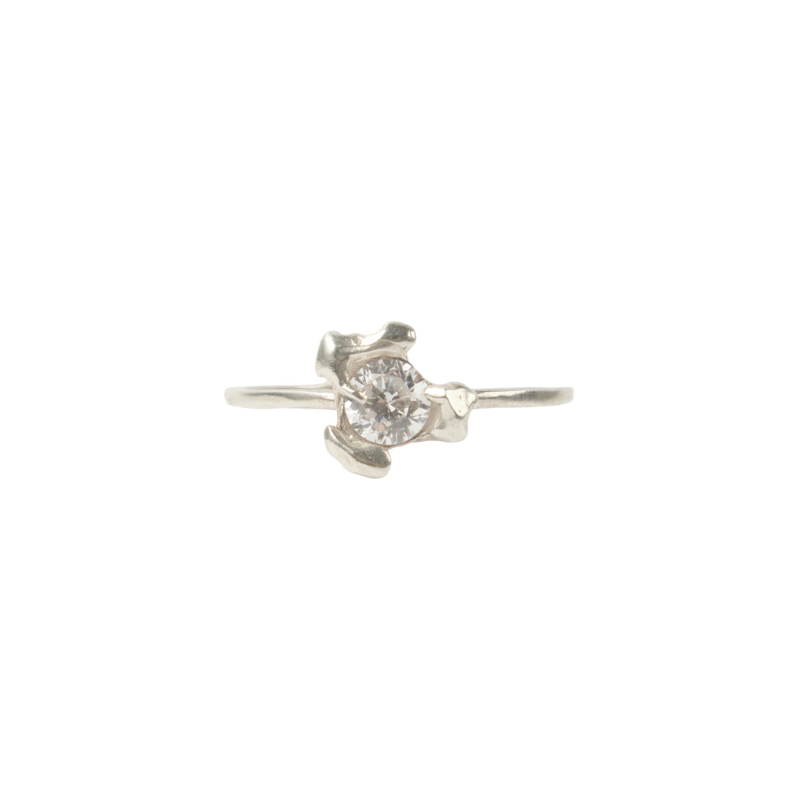 Fleurlette Ring — Silver, delicate flower ring with zirconia
