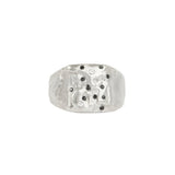 À Points Signet Ring — Silver, engraved sterling silver signet