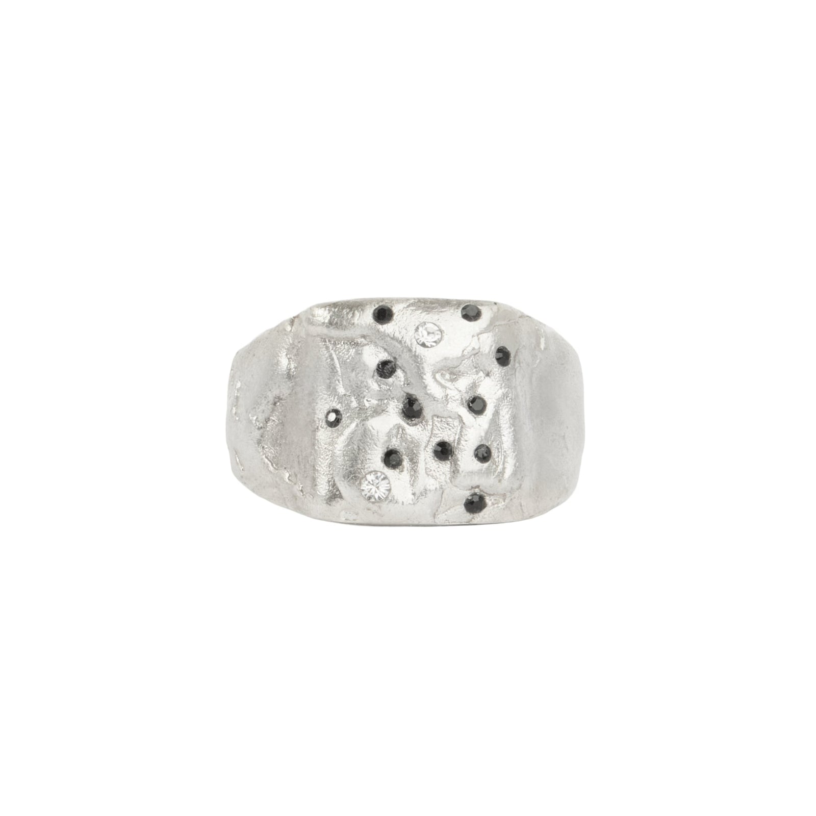 À Points Signet Ring — Silver, engraved sterling silver signet