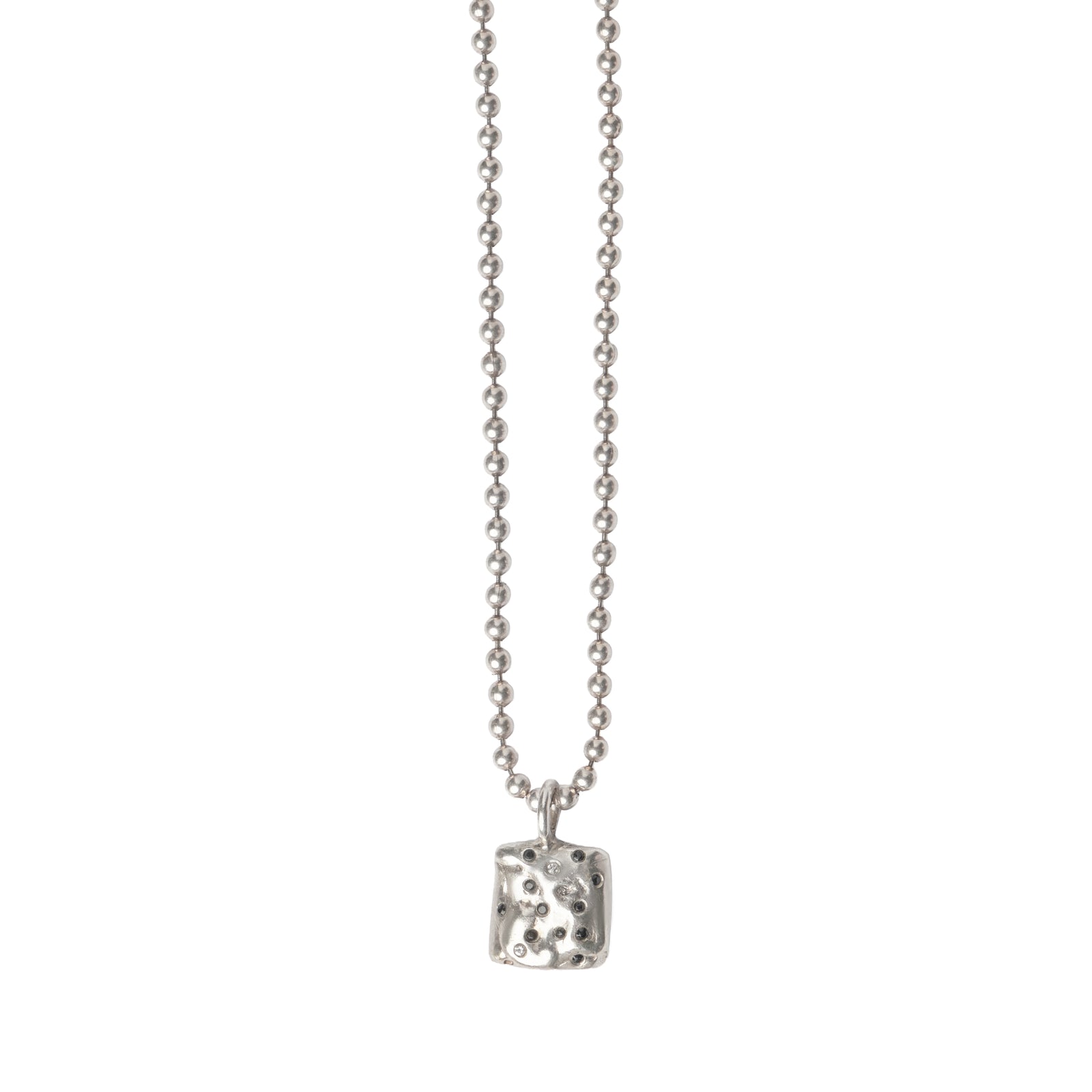 À Points Pendant — Silver, engraved sculptural pendant