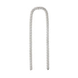 Spaghetti Long Earrings — Silver, textured chain drop earrings