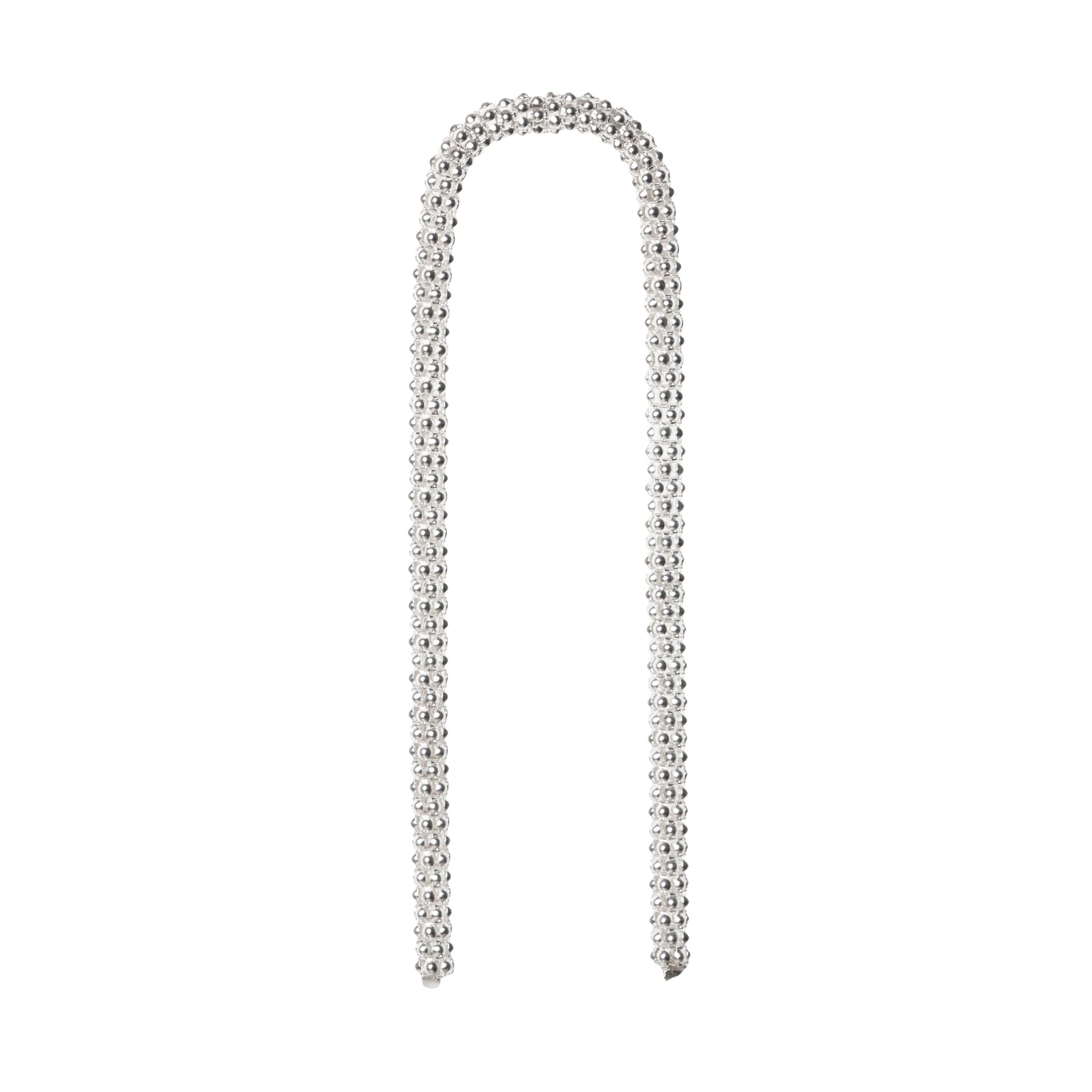 Spaghetti Long Earrings — Silver, textured chain drop earrings